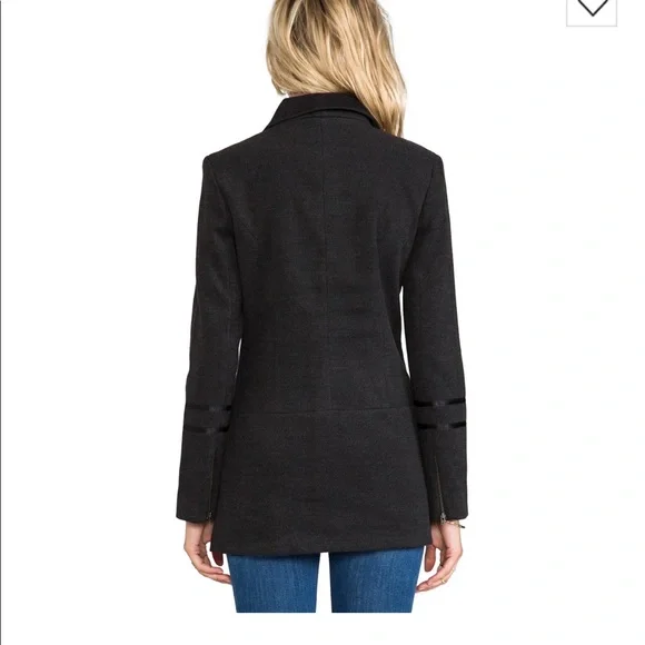 Anine Bing Zip Front Grey Pea Coat, size XS - Picture 5 of 8